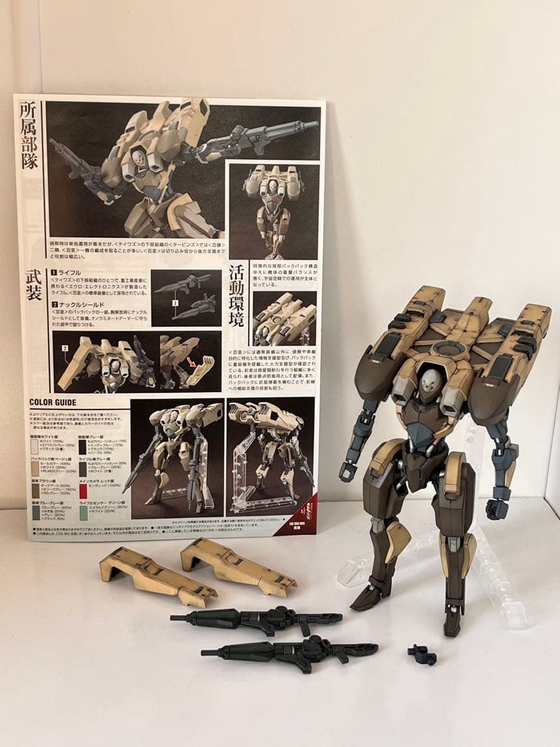 hg ガンプラ 鉄血のオルフェンズ 百里 全塗装 パステルシャドウ 完成品