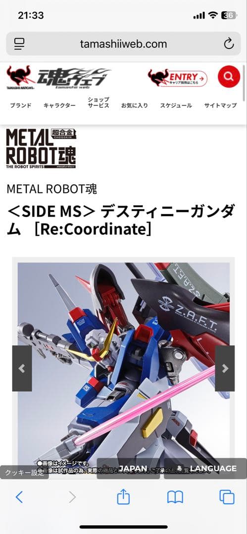 デスティニーガンダム［Re:Coordinate］本体+光の翼＆エフェクトセット