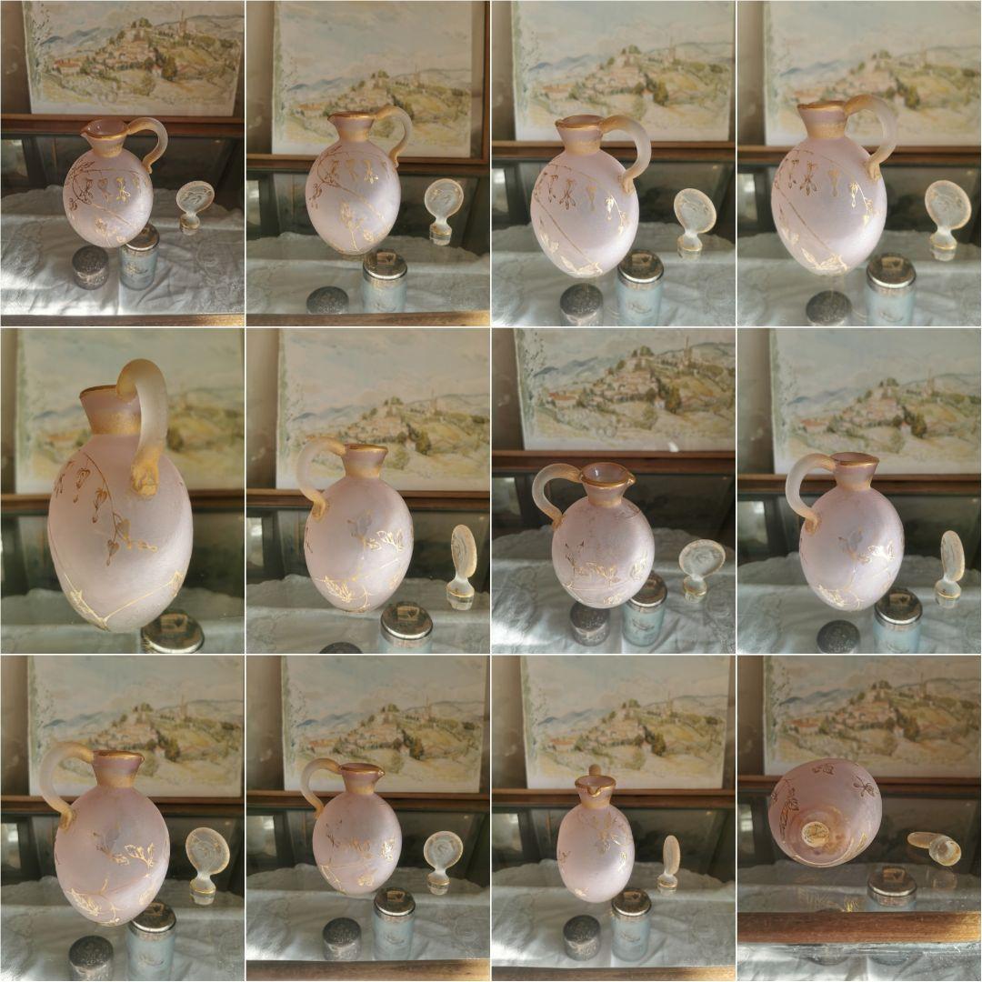 アンティークドームナンシー 駒草紋様金彩デキャンタ ラヴェンダー