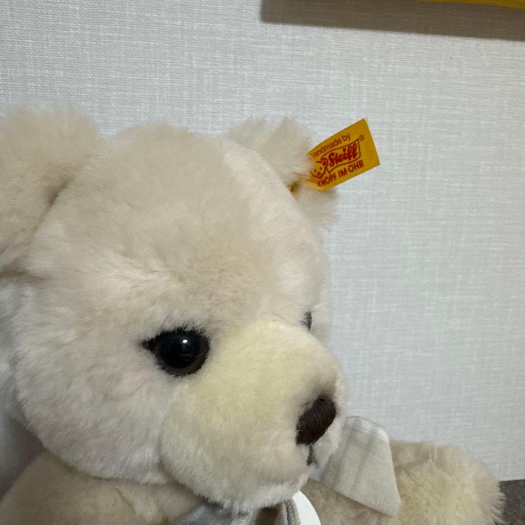 Steiff テディベア　PETSY ペッツィ クリーム　チェックリボン
