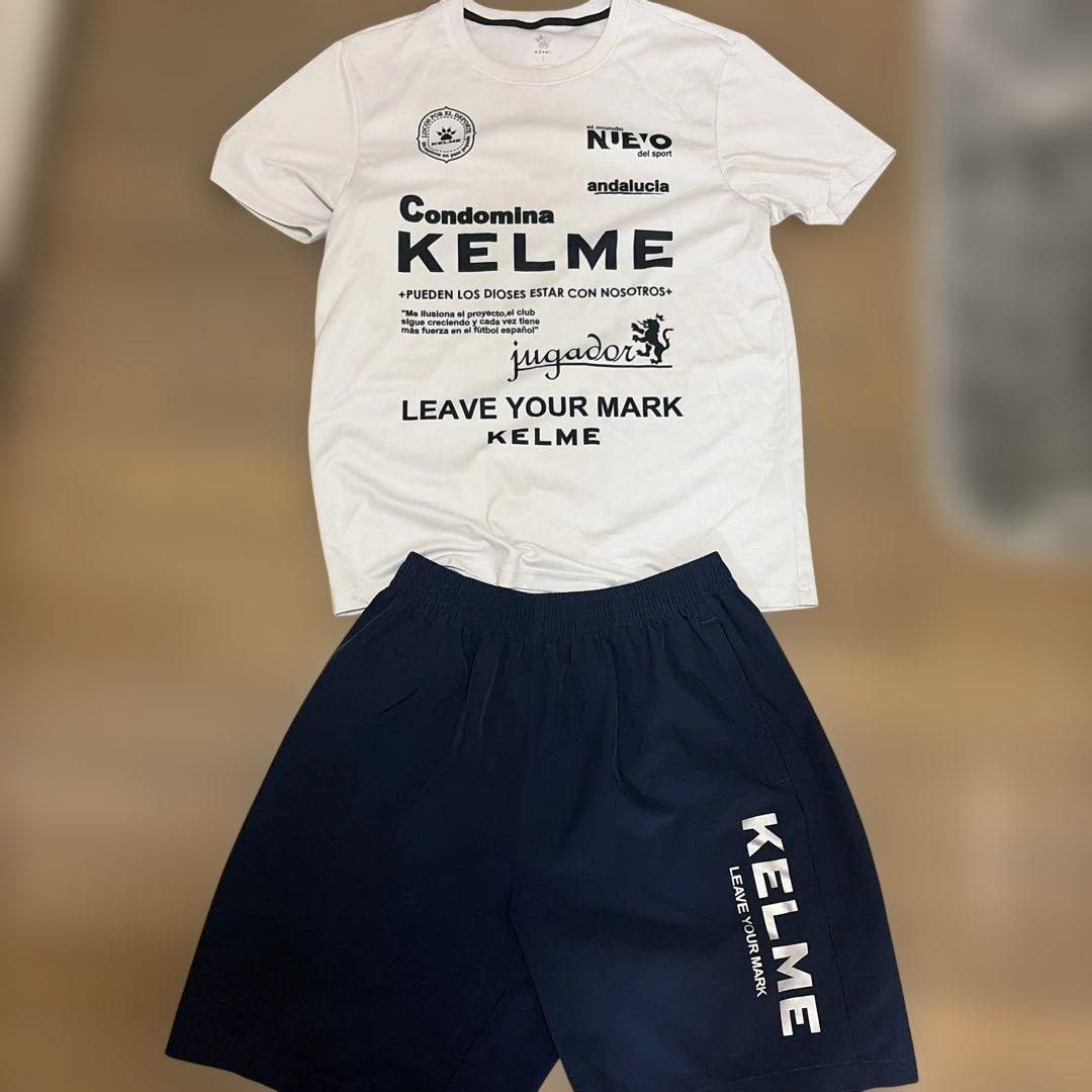 KELME サッカーウェアセット ホワイト/ネイビー上下セット - メルカリ
