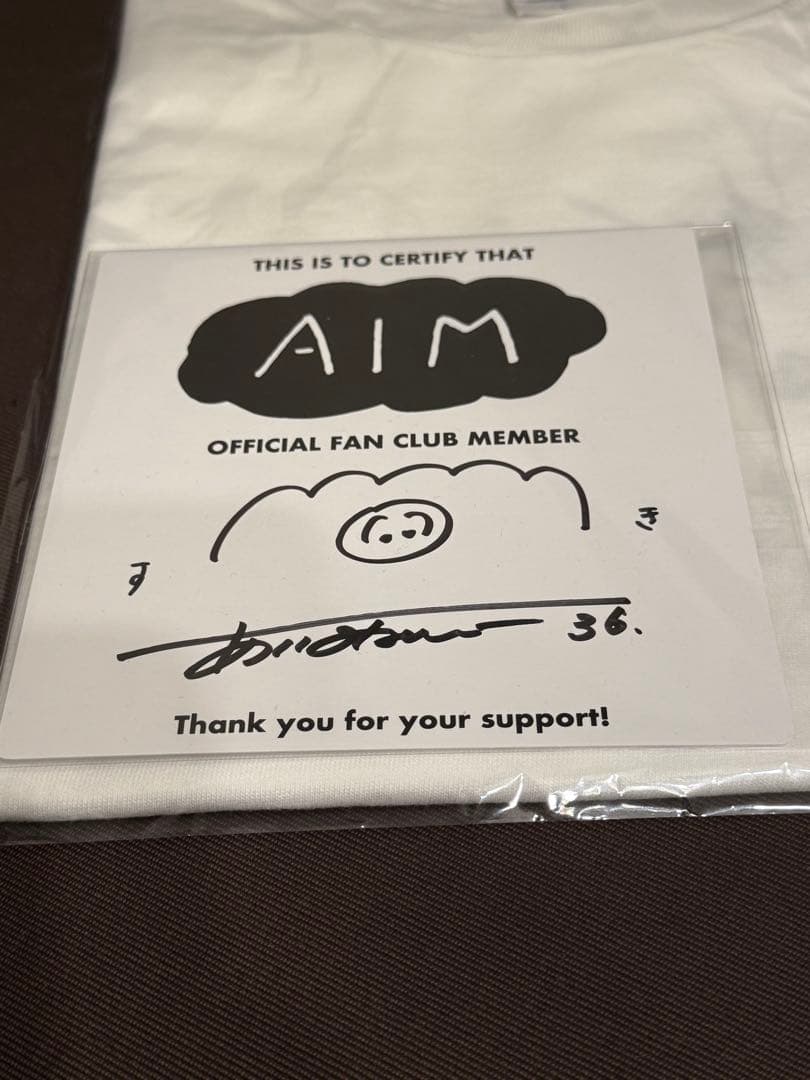 AIM限定デザインTシャツ 【L】 ＆ 直筆サイン入りミニ色紙