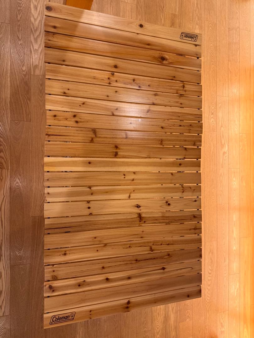 Coleman 折りたたみ木製テーブルナチュラルウッドロールテーブル120廃盤2 ナチュラルウッドロールテーブル 120 Coleman コールマンのレンタル