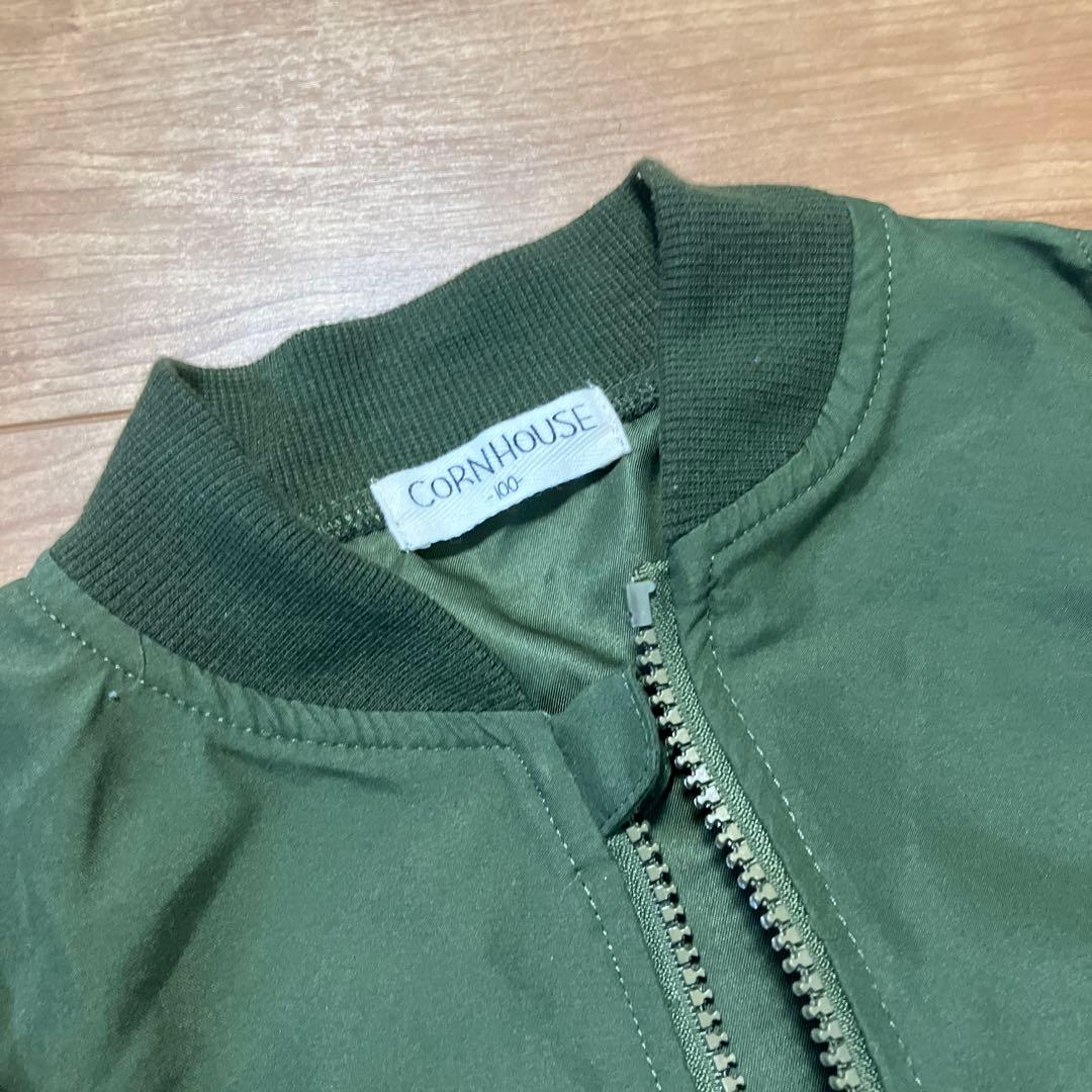 ブルゾン カーキ MA-1 オリーブ グリーン ジャケット 100cm - メルカリ