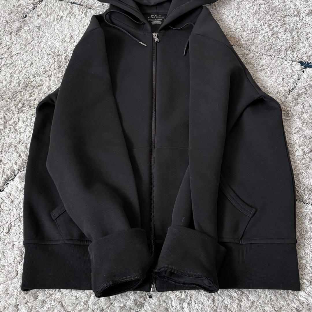 美品✨】ポロラルフローレン パーカー フード ジップ ポニー刺繍 黒