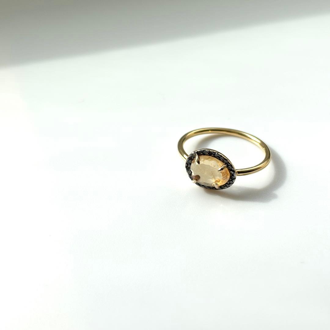 ARTIDA OUD ミディアム シトリン パヴェダイヤモンドリング 13号