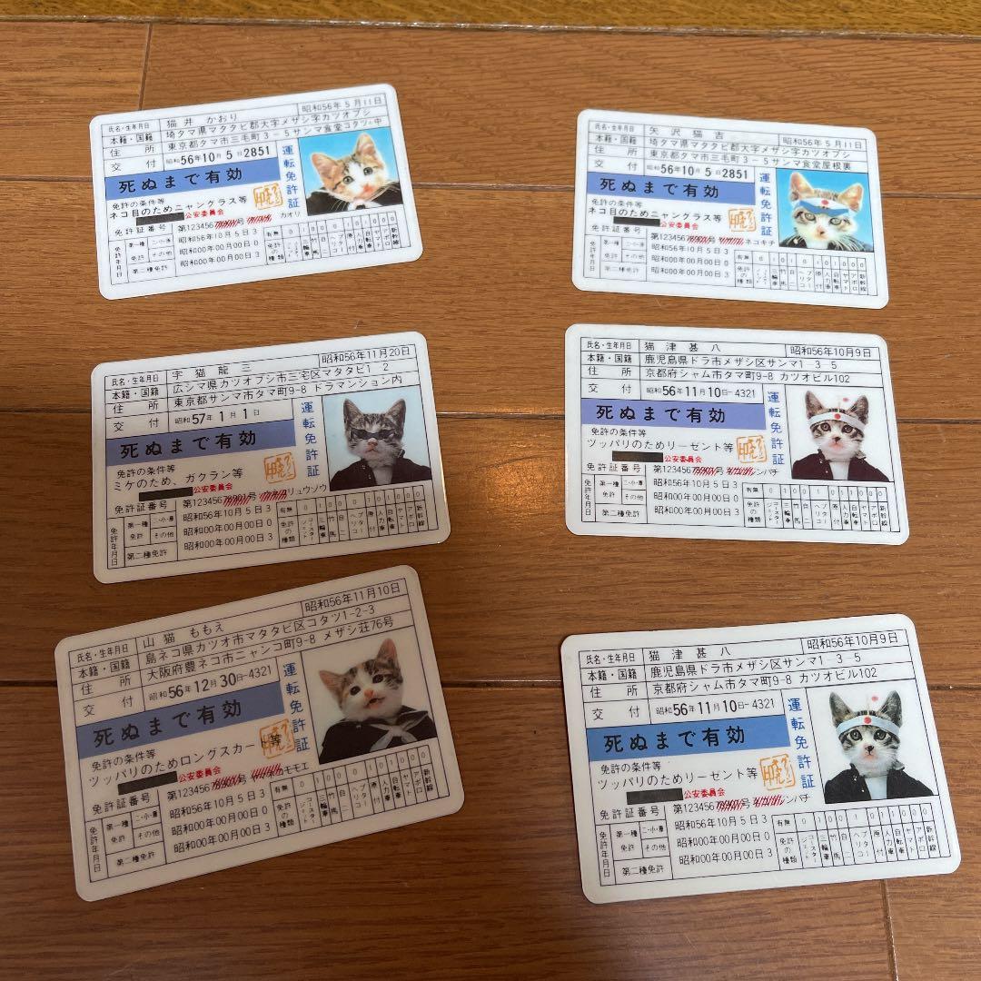 なめ猫 免許証6枚Fullセット♪+ α （復刻版）オマケ - メルカリ