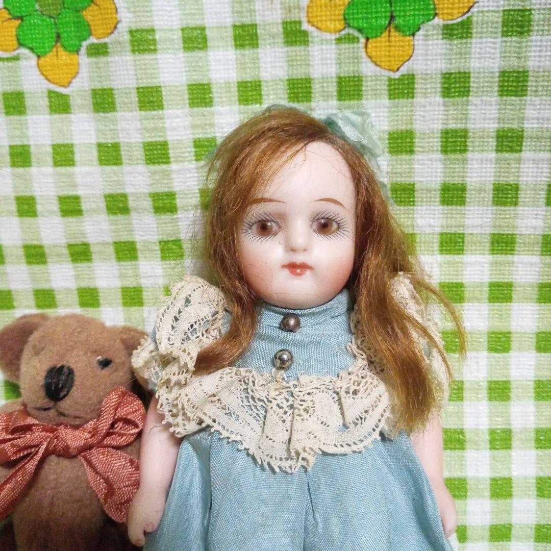 アンティークビスクドールミニョネットSWCドイツ製くまさん付き - メルカリ