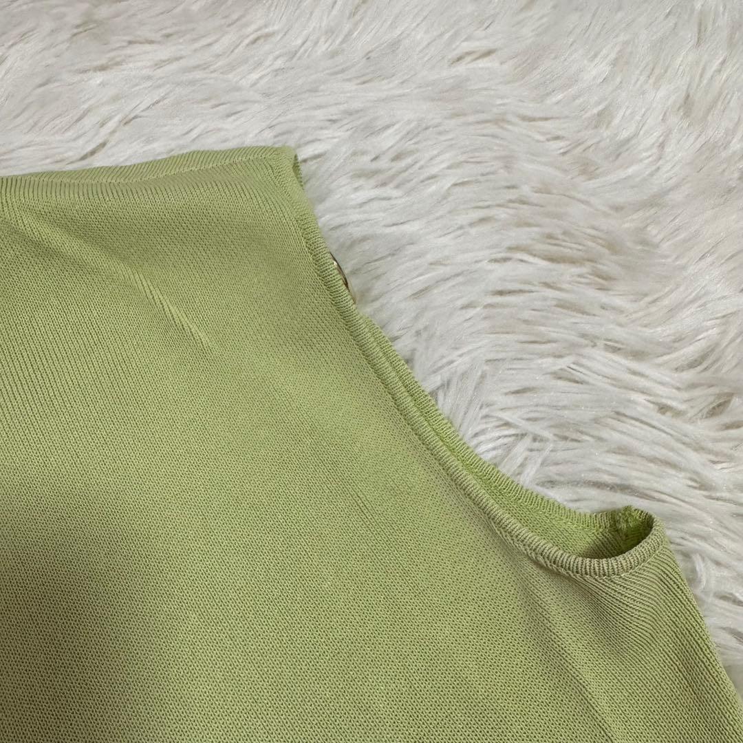 FOXEY ボトルネックノースリーブニット ライトグリーン 40 キレイめ