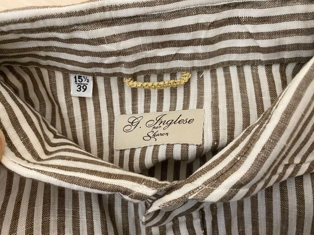 sharon 購入 G.inglese【ジ・イングレーゼ】リネンカプリシャツ - メルカリ