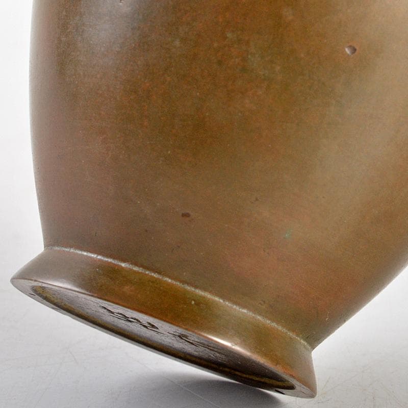 平安 秦蔵六造 青銅 鶴首花生 一輪生 共箱 D R6043 - メルカリ