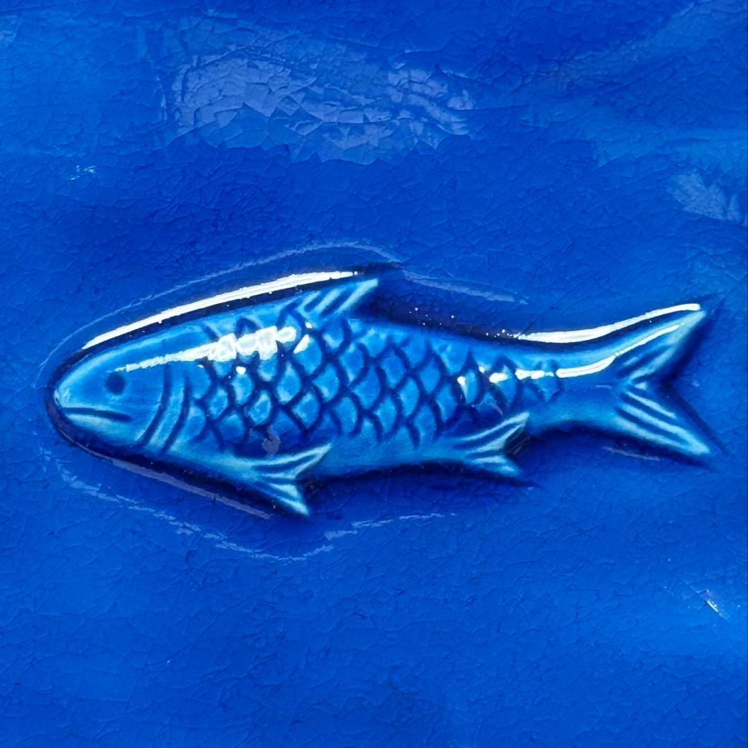 幸兵衛窯(人間国宝 加藤卓男)青釉魚紋大鉢 ペルシャブルー 美品 - メルカリ