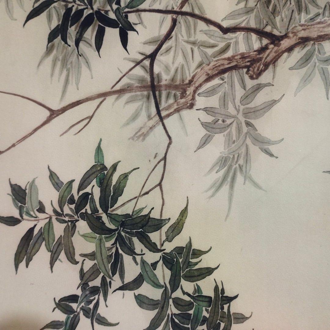 中国画 劉継卣 林中双兎図 掛軸｜花鳥画・動物画｜紙本