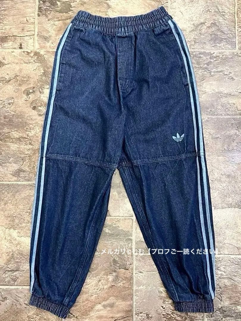 ☆美品】adidasジスあの着用デニムジャージトラックパンツBLACK PINK