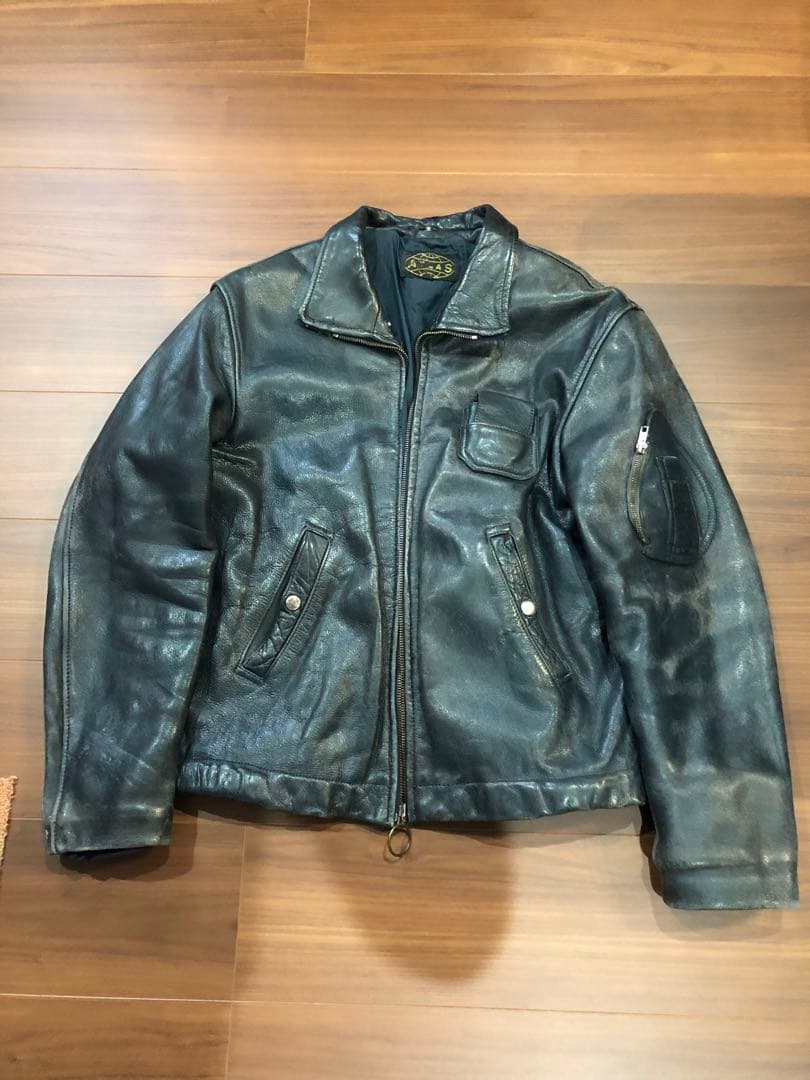 80s atlas フランス軍　フライトジャケット　レザージャケット 70s-80s French Vintage ATLAS Leather Jacket Siz