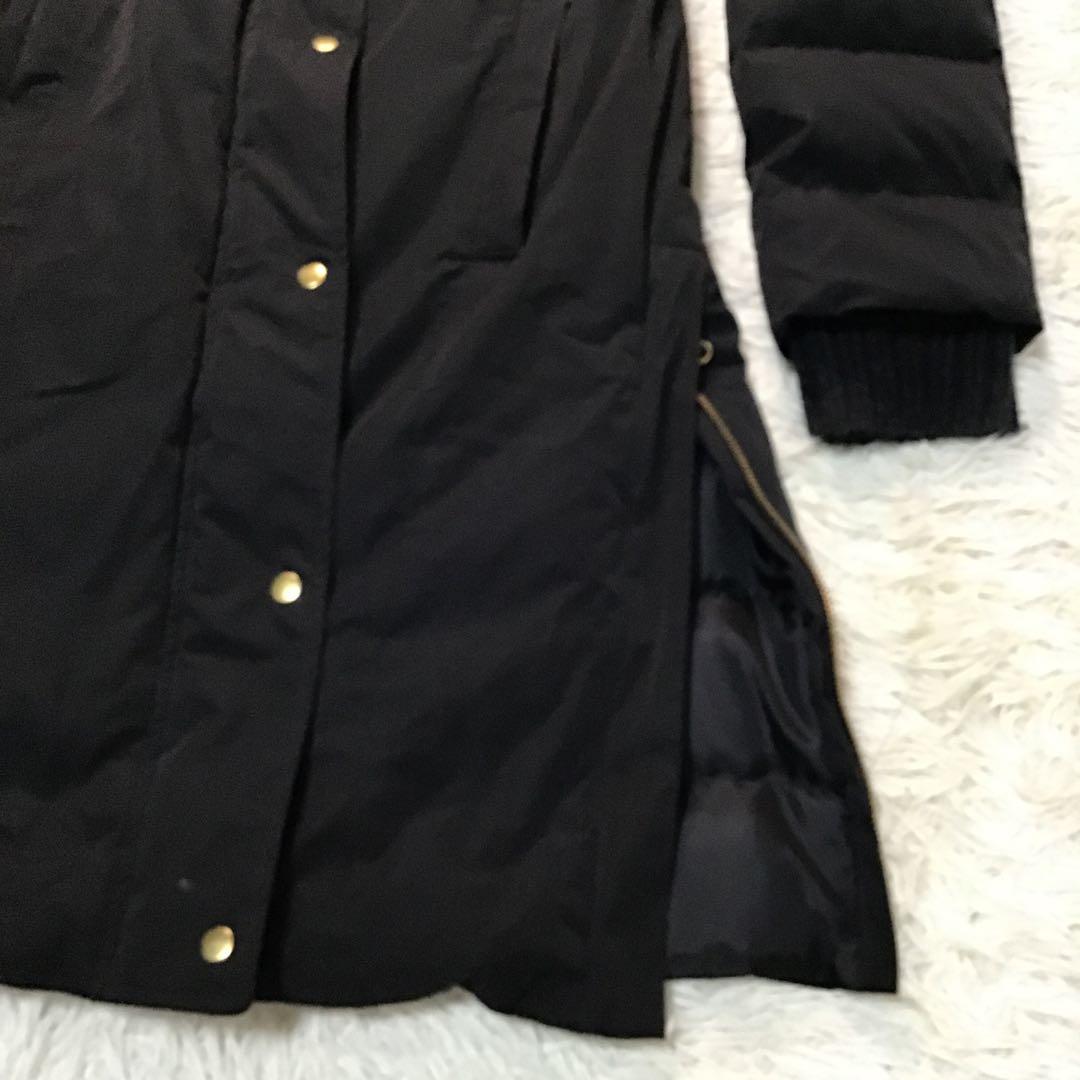 美品【Max&Co】 ダウンジャケット 黒 フード取り外し ベルト M～L相当