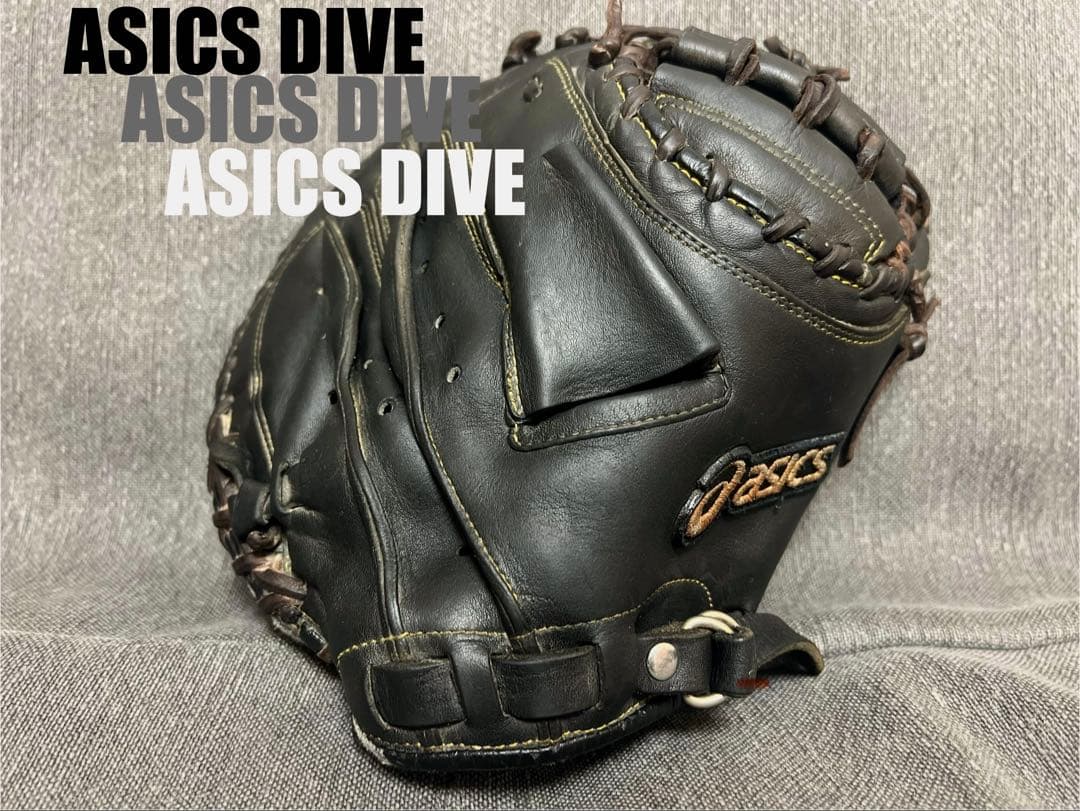 ASICS DIVE 少年野球　キャッチャーミット　グローブ 黒　軟式　ジュニア ASICS DIVE 少年野球 キャッチャーミット グローブ 黒 軟式 ジュニア