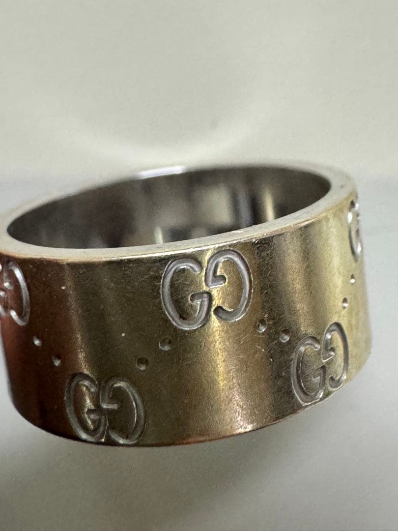 11.4g GUCCI 750 K18WG アイコンリング GG ワイド　17号