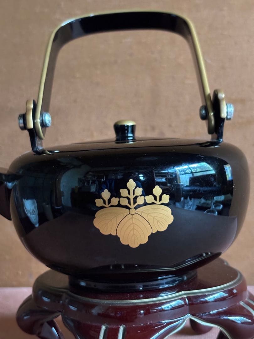 本塗輪島本金五三桐文さ酒器　特選逸品　検大名道具