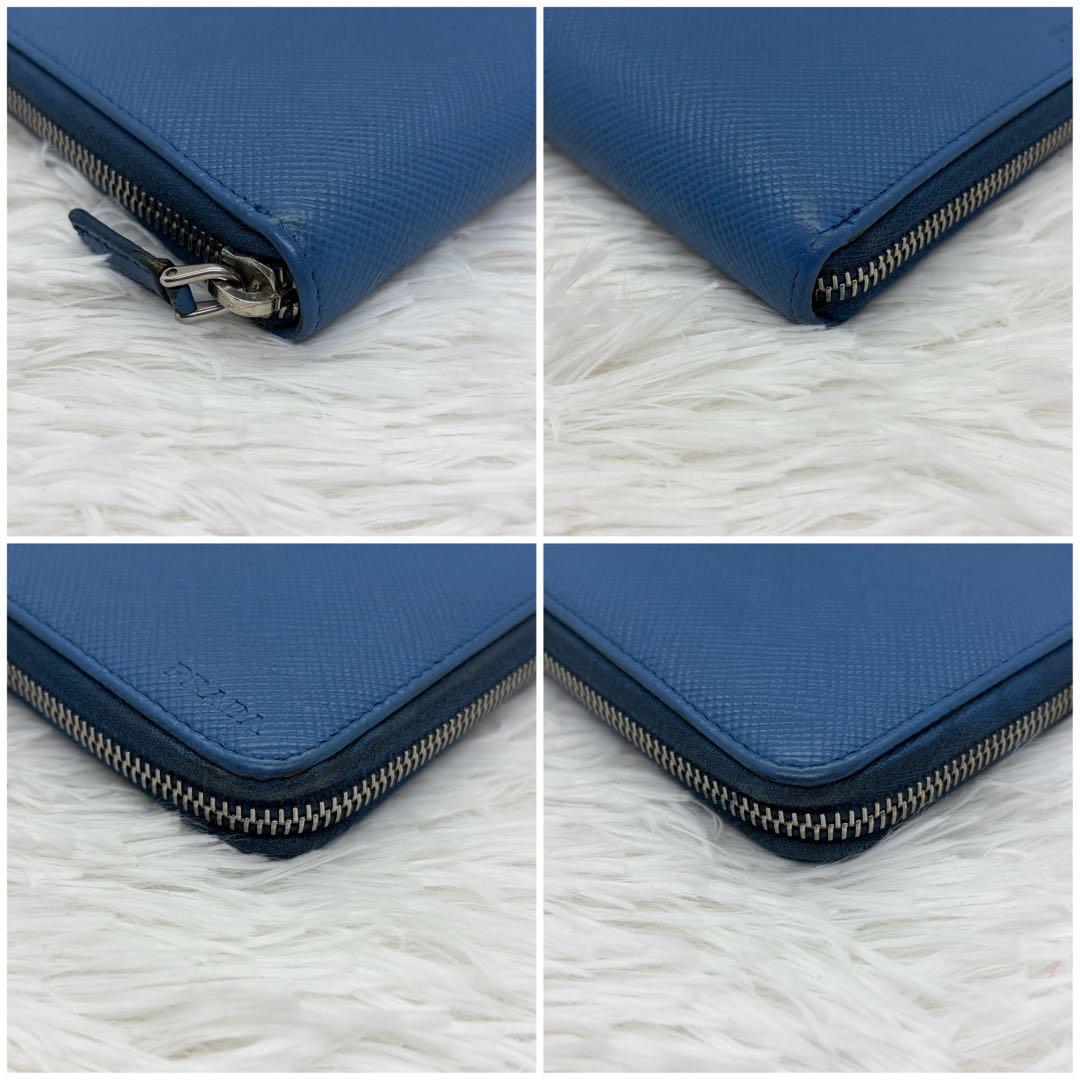 美品✨プラダ 長財布 ラウンドジップ オーガナイザー サフィアーノ