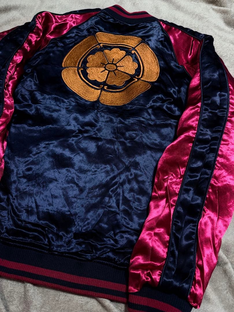 未使用近 2面用 絡繰魂 馬日本限定版 スカジャン unisex レーヨン 美