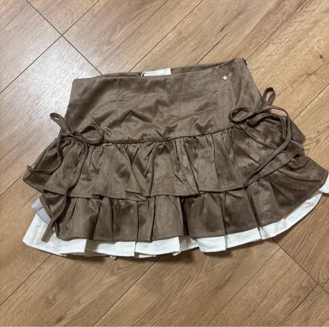 大人気】mel gather skirt brown andmary - メルカリ