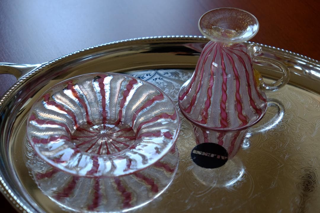 手吹きガラス カップ＆ソーサー レース 舩木倭帆/黒木国昭/藤田喬平