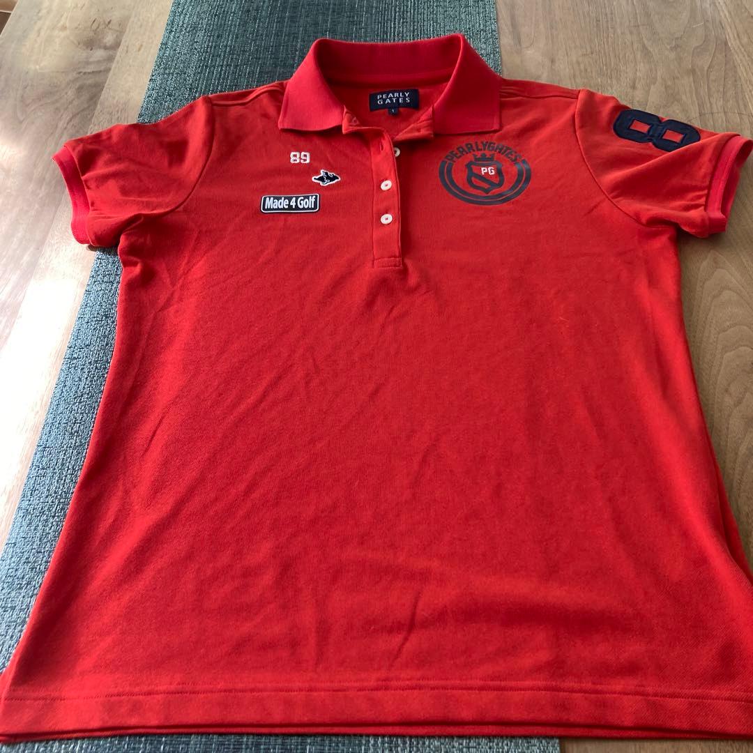 PEARLY GATES 赤 ポロシャツ - メルカリ