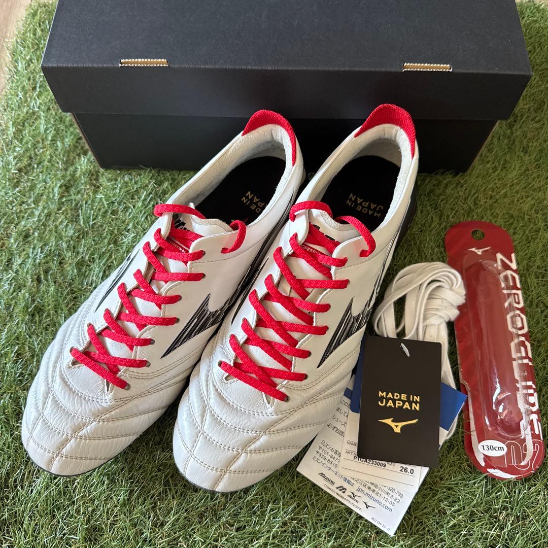 美品】モレリアネオ 4 JAPAN ゼログライドシューレース（新品）付き 26