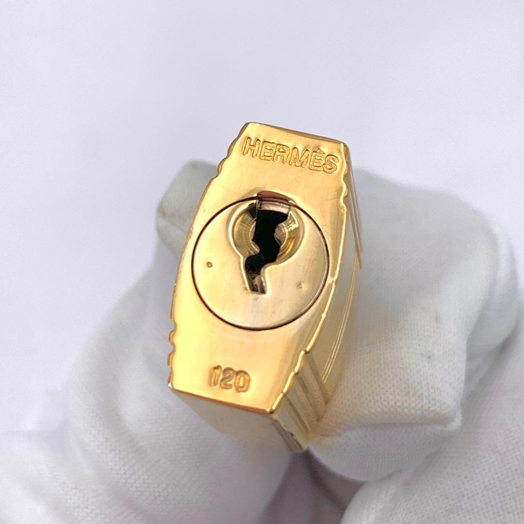 HERMES エルメス カデナ 120番 ゴールド24Kメッキ 鍵付き 南京錠
