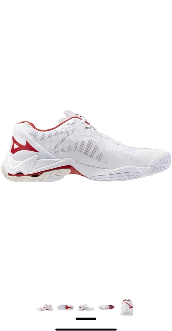 ミズノバレーボールシューズ ホワイト/レッド 23.5cm