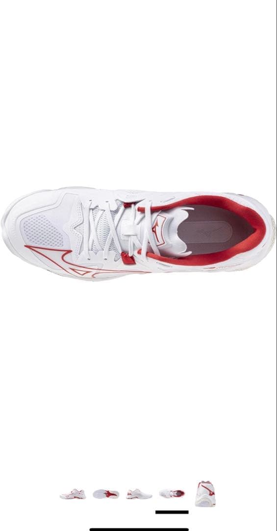 ミズノバレーボールシューズ ホワイト/レッド 23.5cm