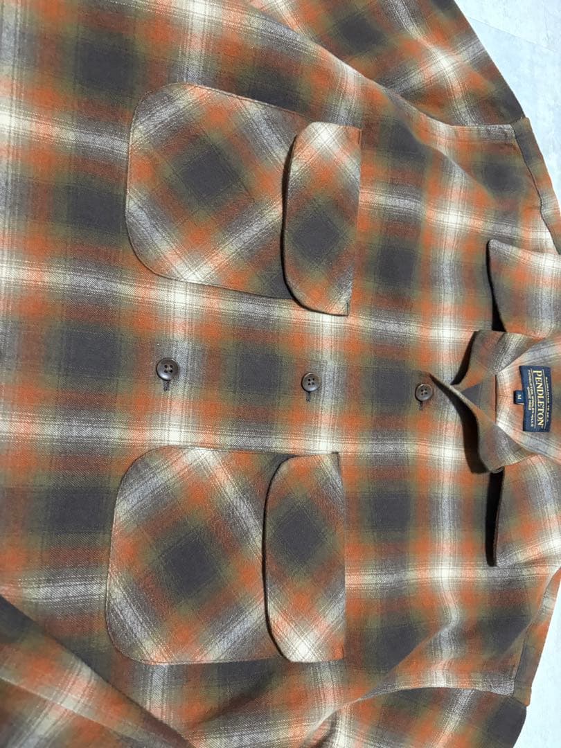 美品サイズM】ペンドルトン オンブレ チェック オープンカラーシャツ