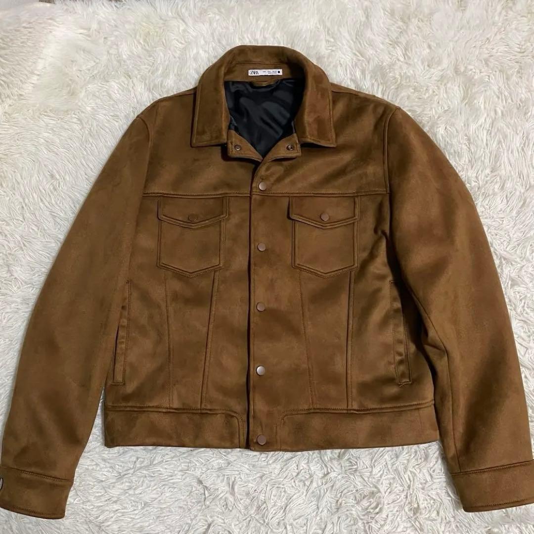 極美品】ZARA ザラ フェイクスエードレギュラーフィットジャケット L