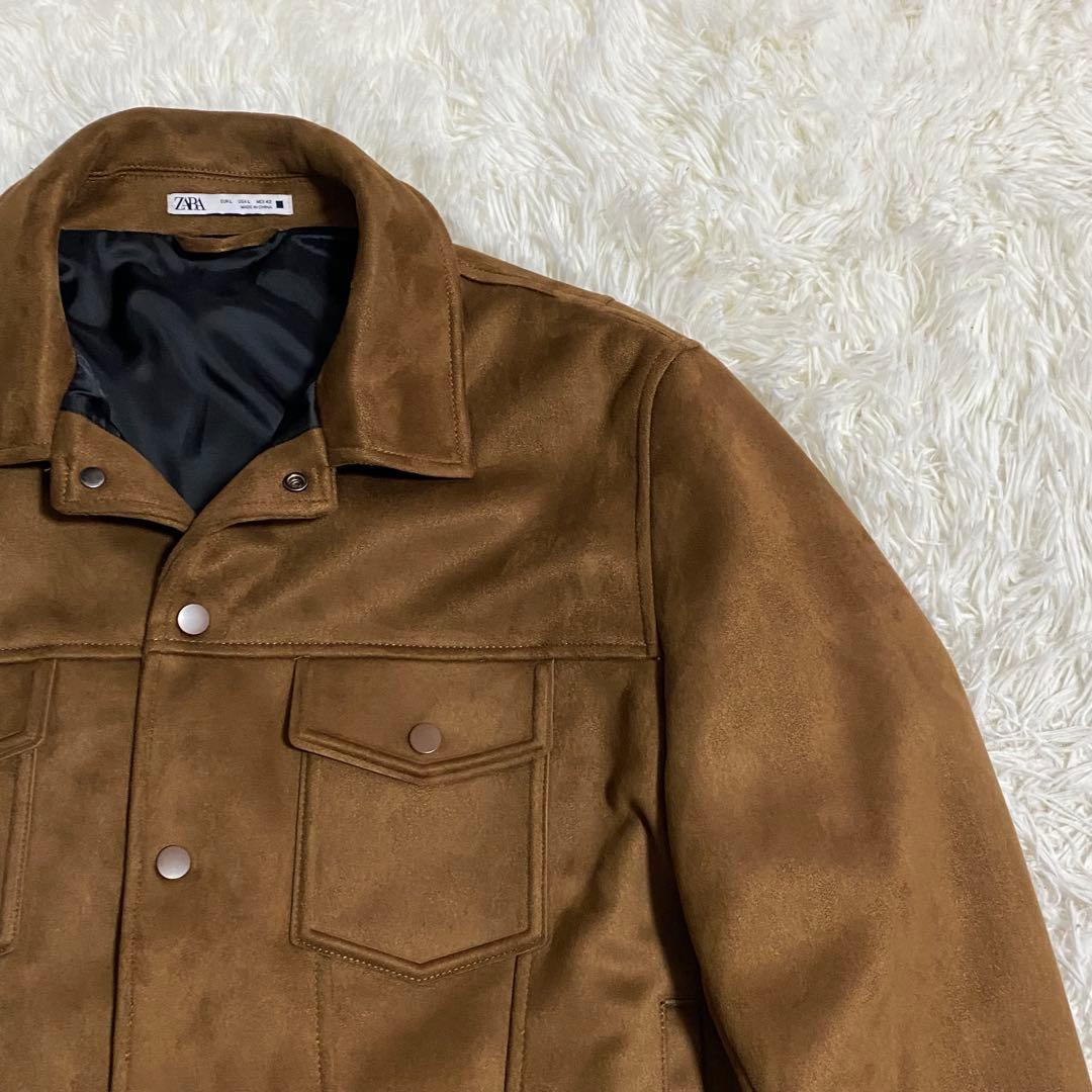 極美品】ZARA ザラ フェイクスエードレギュラーフィットジャケット L