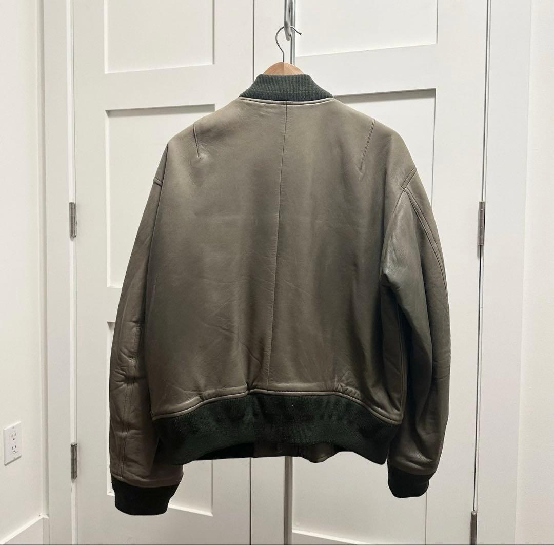 超スペシャル 90s MA1 ラルフローレン レザージャケット オリーブ