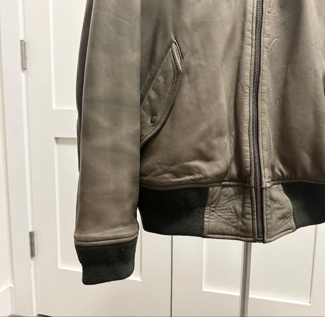 超スペシャル 90s MA1 ラルフローレン レザージャケット オリーブ