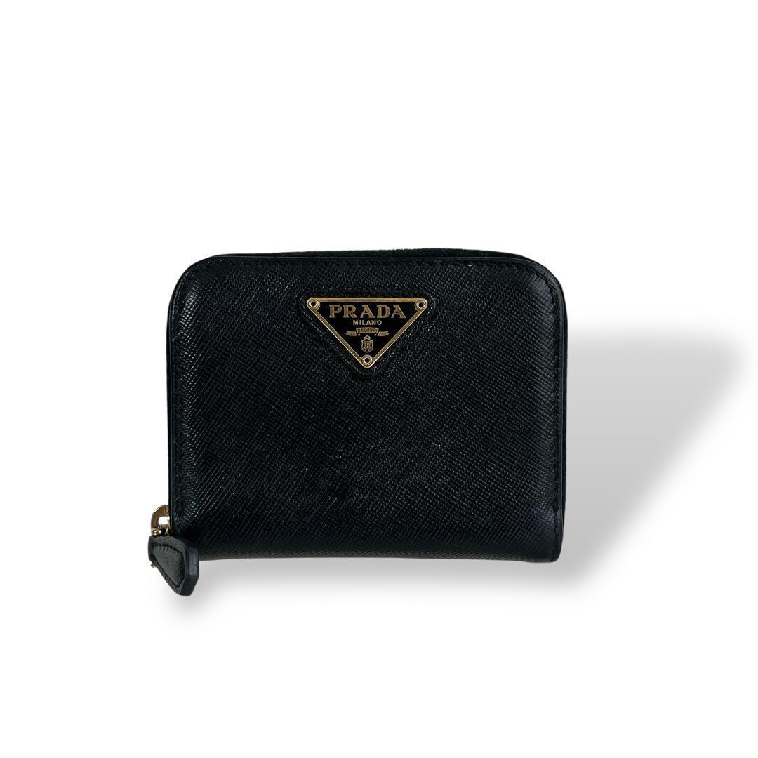 現行品　プラダ　ケース　三角ロゴ　ラウンドファスナー　サフィアーノ　黒 正規品 PRADA プラダ ラウンドファスナー 長財布 三角ロゴ ナイロン
