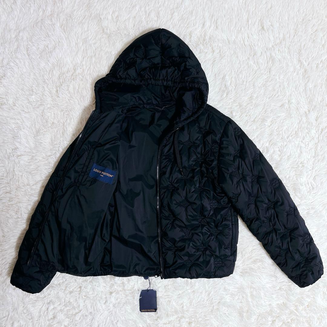 Louis Vuitton モノグラム キルテッド フーデッド ブルゾン 黒 - メルカリ