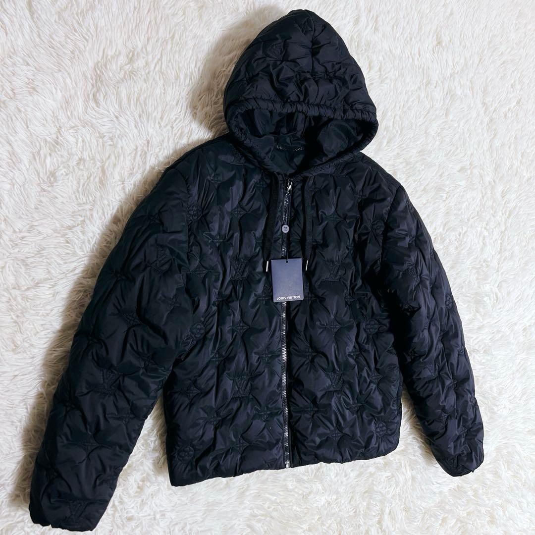 Louis Vuitton モノグラム キルテッド フーデッド ブルゾン 黒 - メルカリ