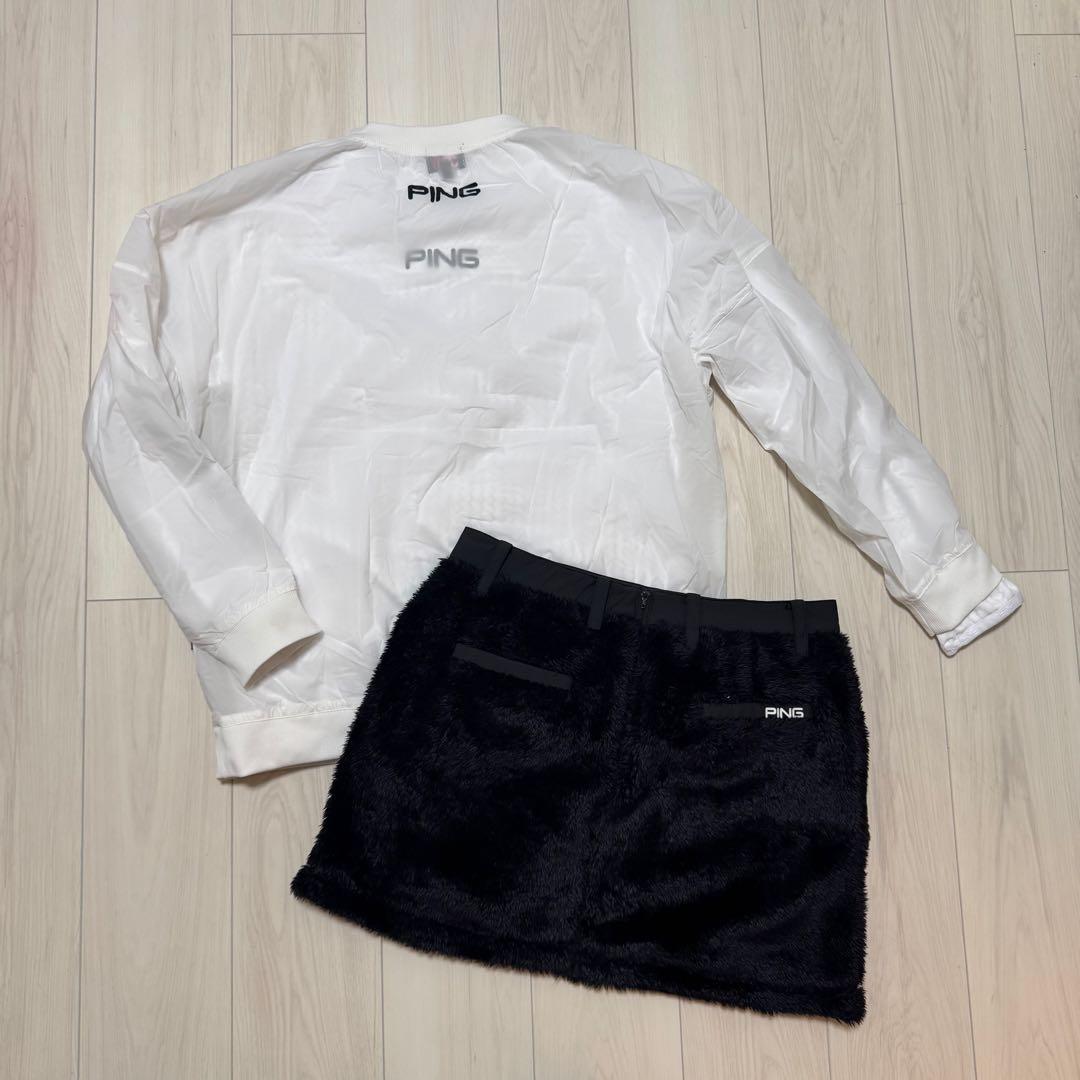 ピン 3点セット セットアップ ブルゾン インナー スカート 秋冬 ゴルフ