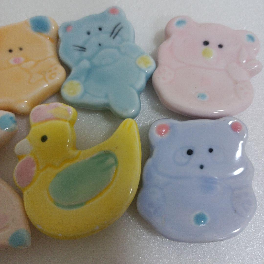 平成レトロ　箸置き　アニマル　陶器　カラフル ファンシー　カトラリー　食器