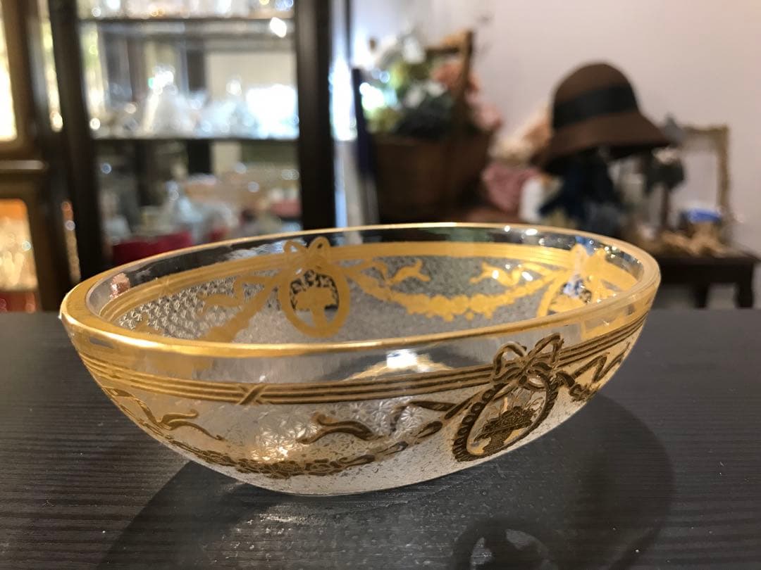 素敵な☆オールドサンルイSt LouisサフォSaphoクリスタル石鹸入れ