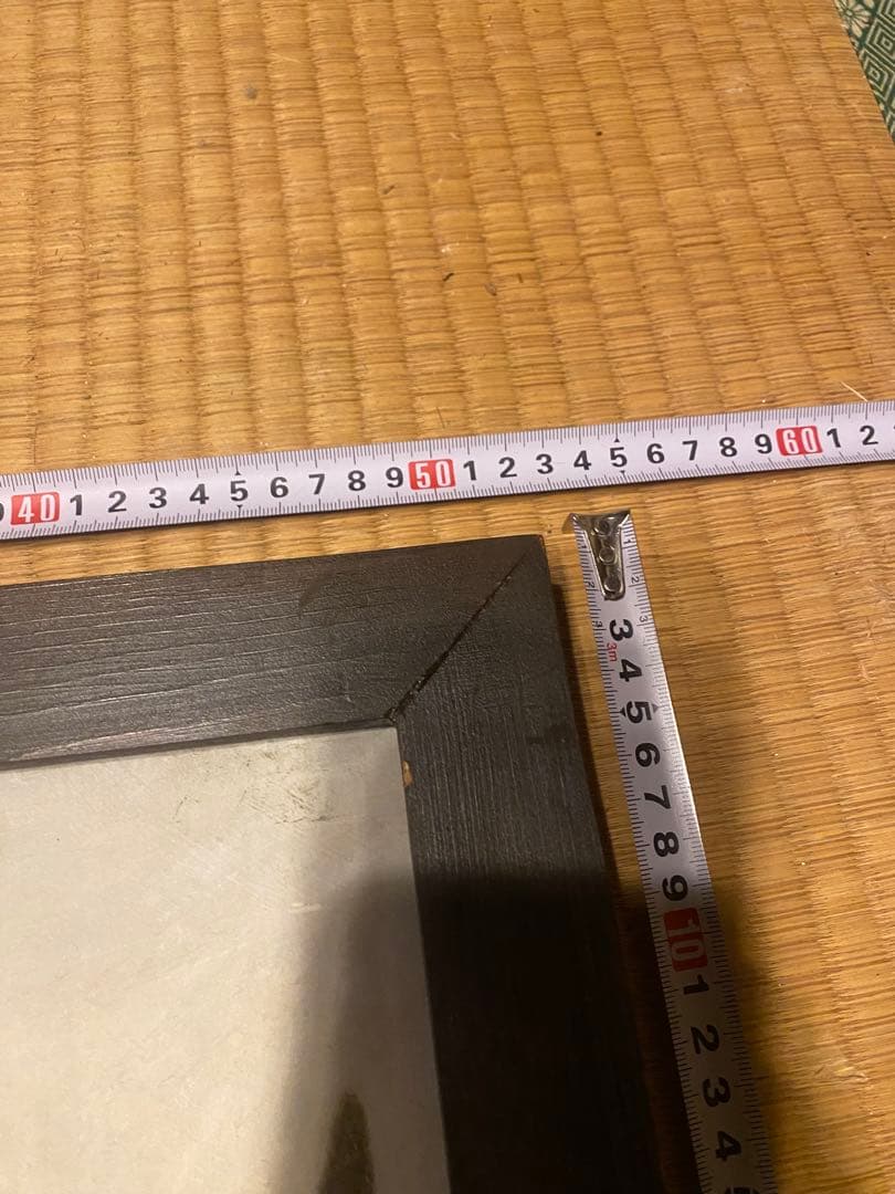 女性と牛の頭部の油彩画 約52cm x 62cm - 作: M.Funayama