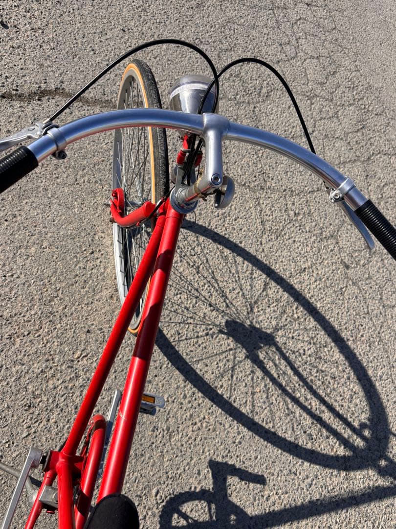 レトロ風 自転車 シングルギア 赤 中古 現状渡し - メルカリ