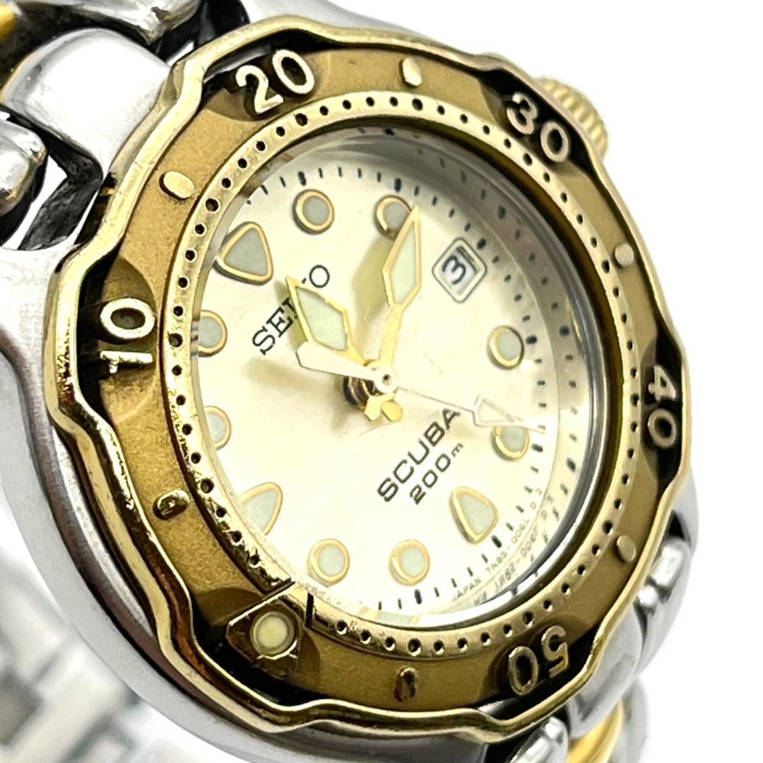 セイコー 腕時計 スキューバ 200m 新品電池交換済 スクリューバック