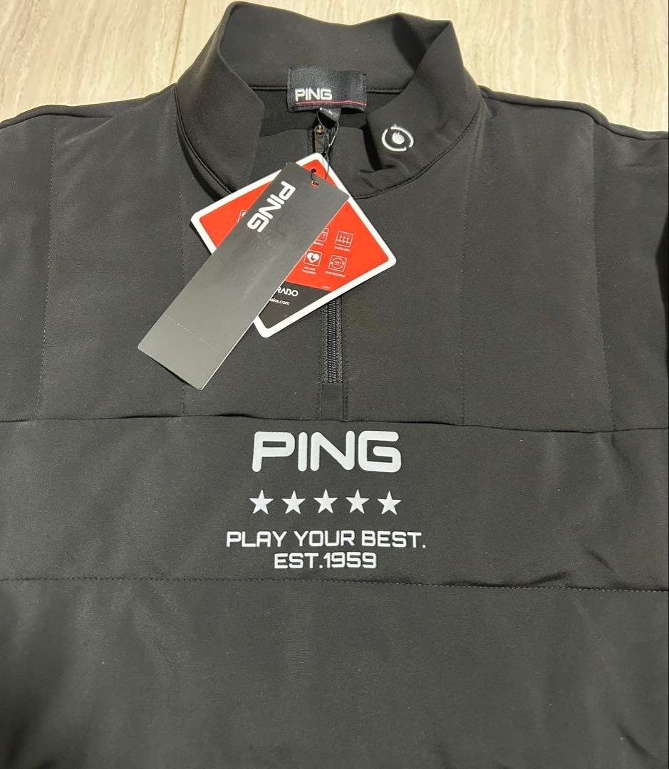 新品・タグ付き】PING ハーフジップシャツ ゴルフウェア ブラック Lサイズ