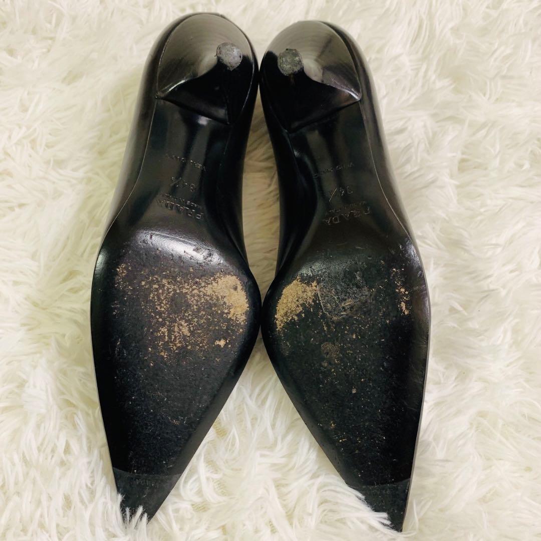 PRADA プラダ　パンプス　ヒール　ベルト　黒　ブラック　22〜22.5cm