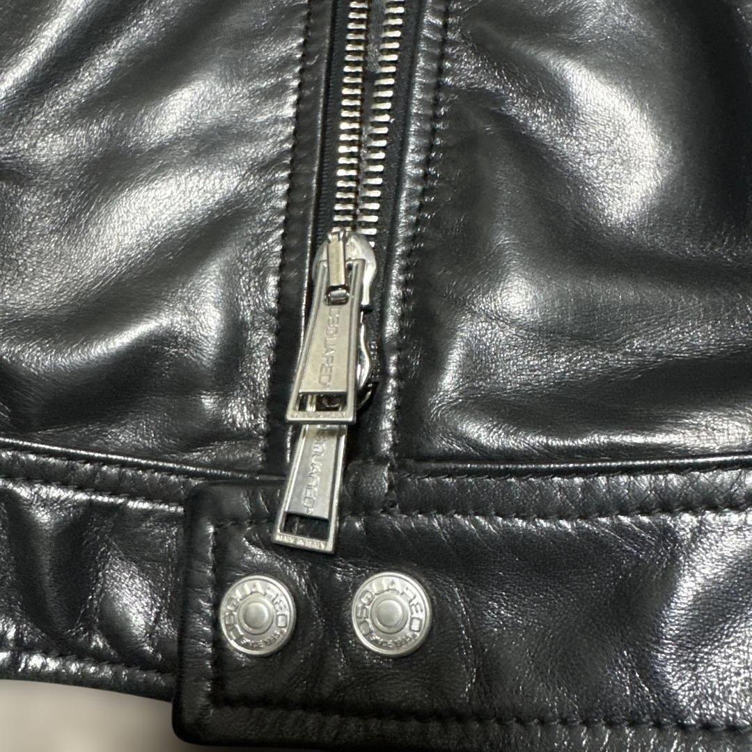 chocoleeel様専用ディースクエアード黒のレザーシングルライダースJK