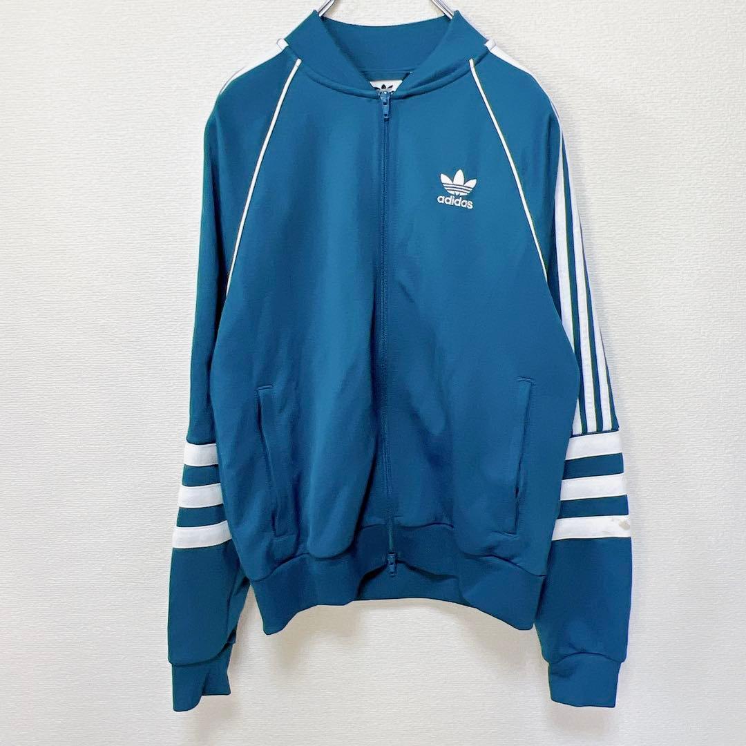 adidas アディダス トラックジャケット ジャージ ターコイズブルー